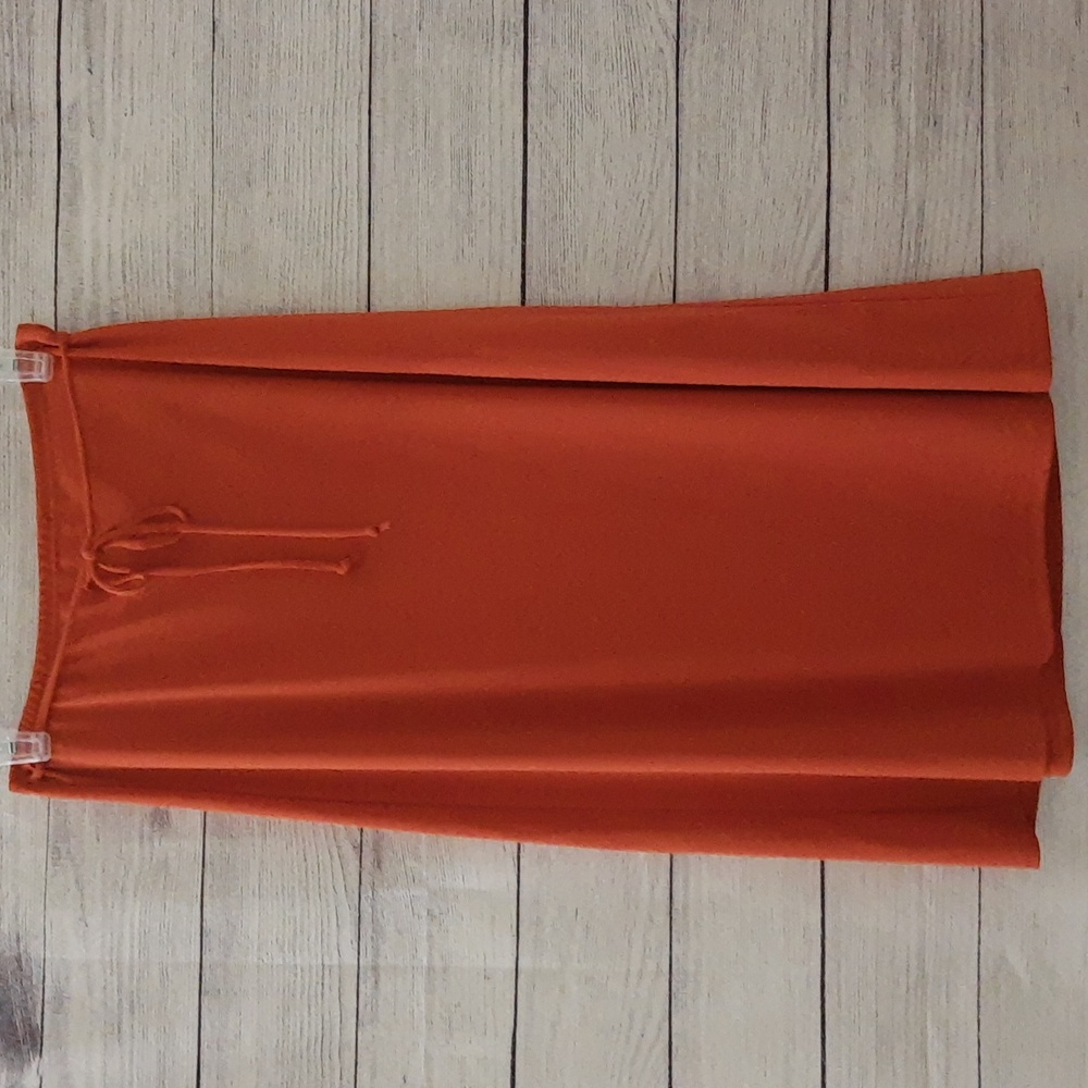 Geri C. New York Orange Midi A-Line Skirt Women’s M Fit (L Tag) VTG 90s